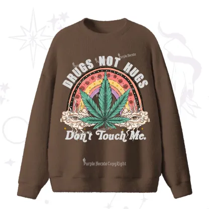Purplehecate Drugs Not Hugs Fuzzy Ugly Sweater