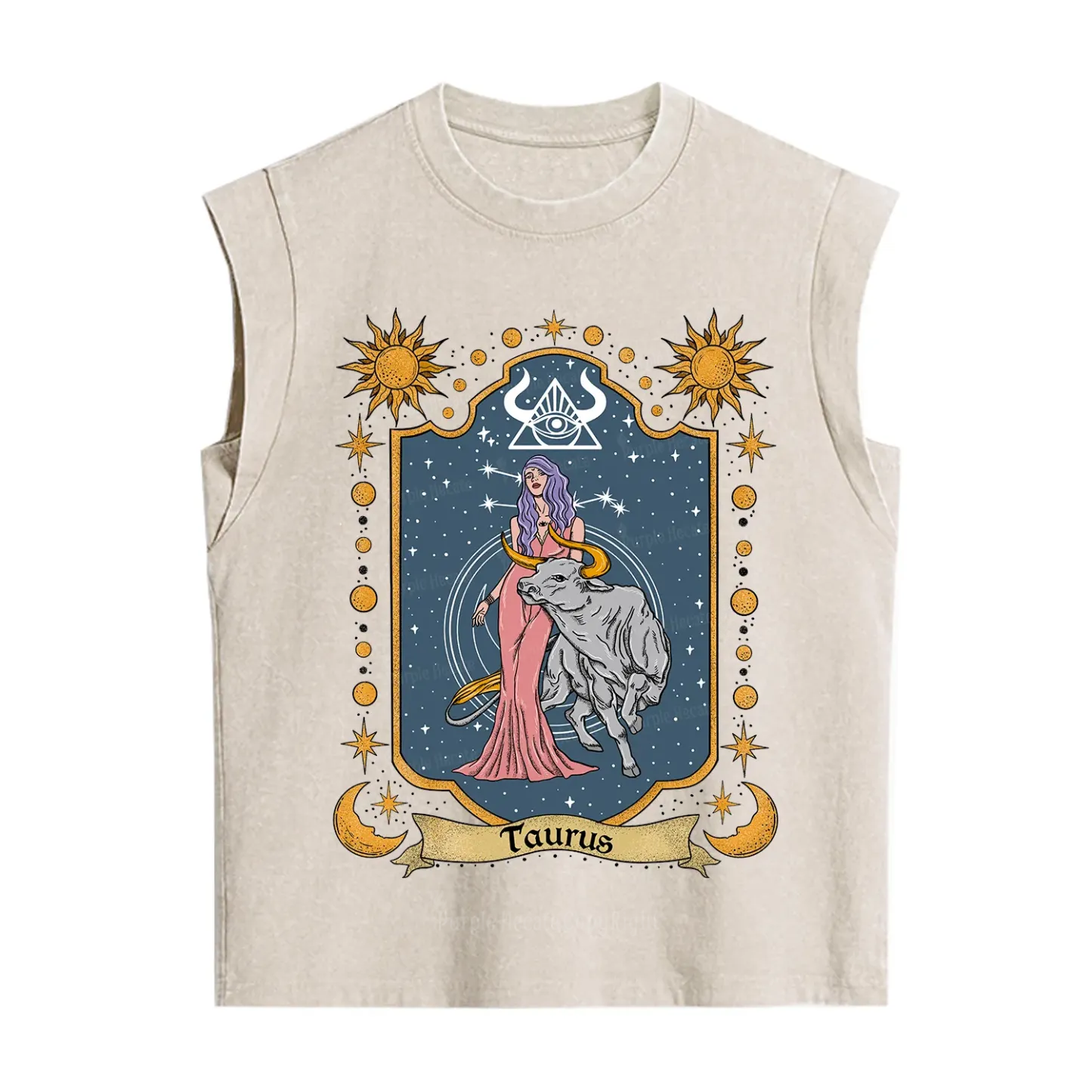 Purplehecate Taurus Zodiac Vintage Washed Tank