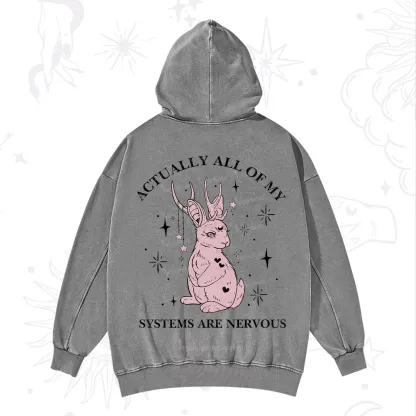 Purplehecate Actually All Of My Systems Are Nervous Washed Hoodie