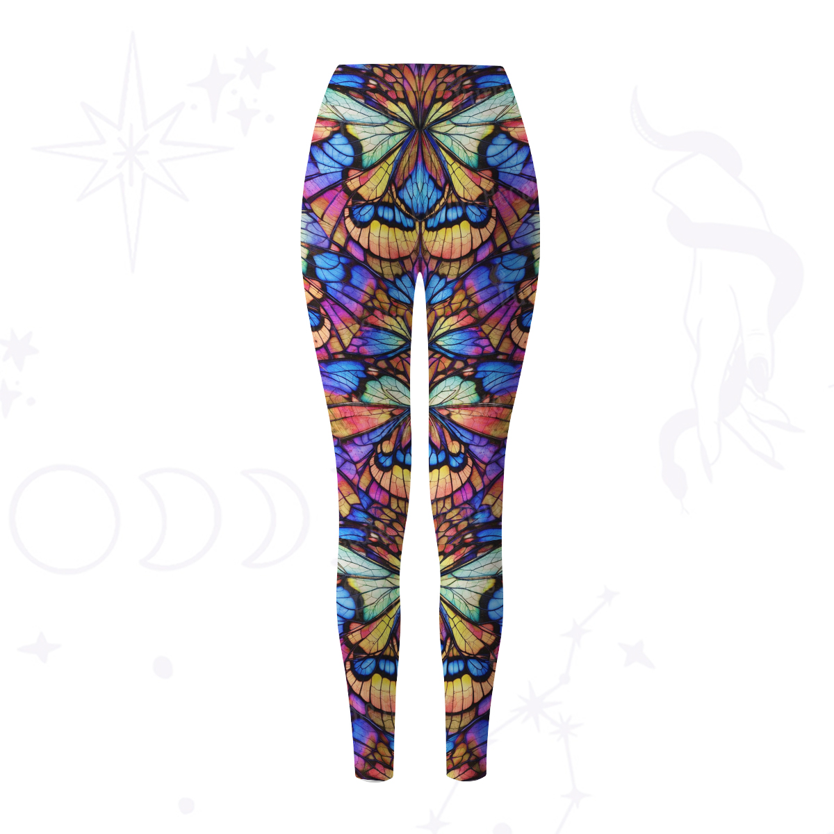Purplehecate Colorful Butterfly Wing Pattern Yoga Pants