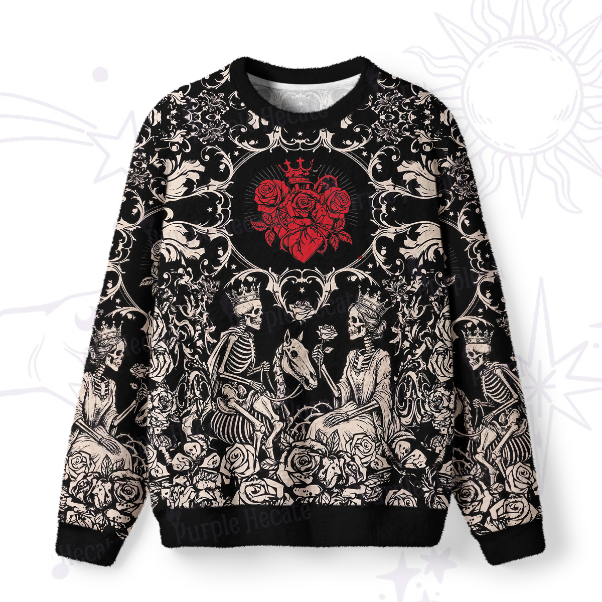 Purplehecate Gothic Rosecourt Heart of Bones Fuzzy Ugly Sweatshirt