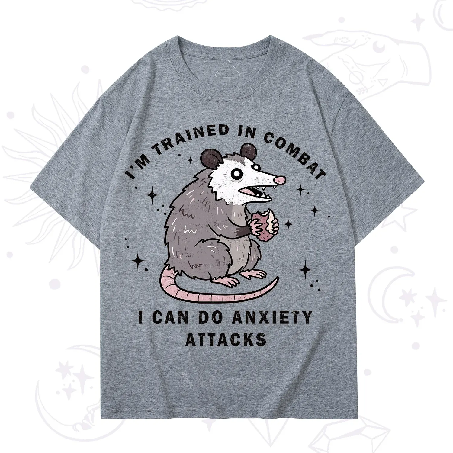 Purplehecate Anixety Attack Opossum T-Shirt