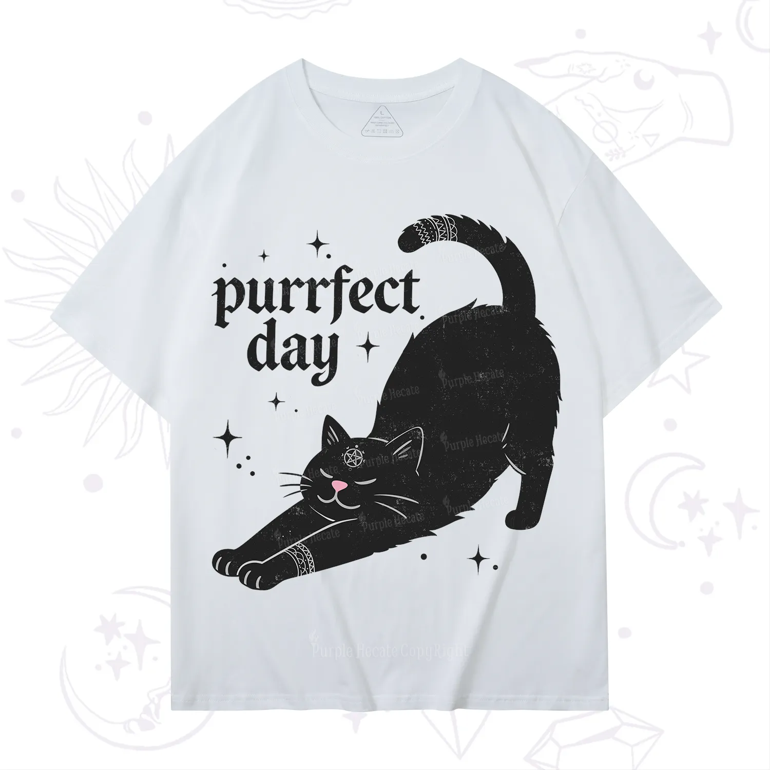 Purplehecate Purrfect Day Black Cat T-Shirt