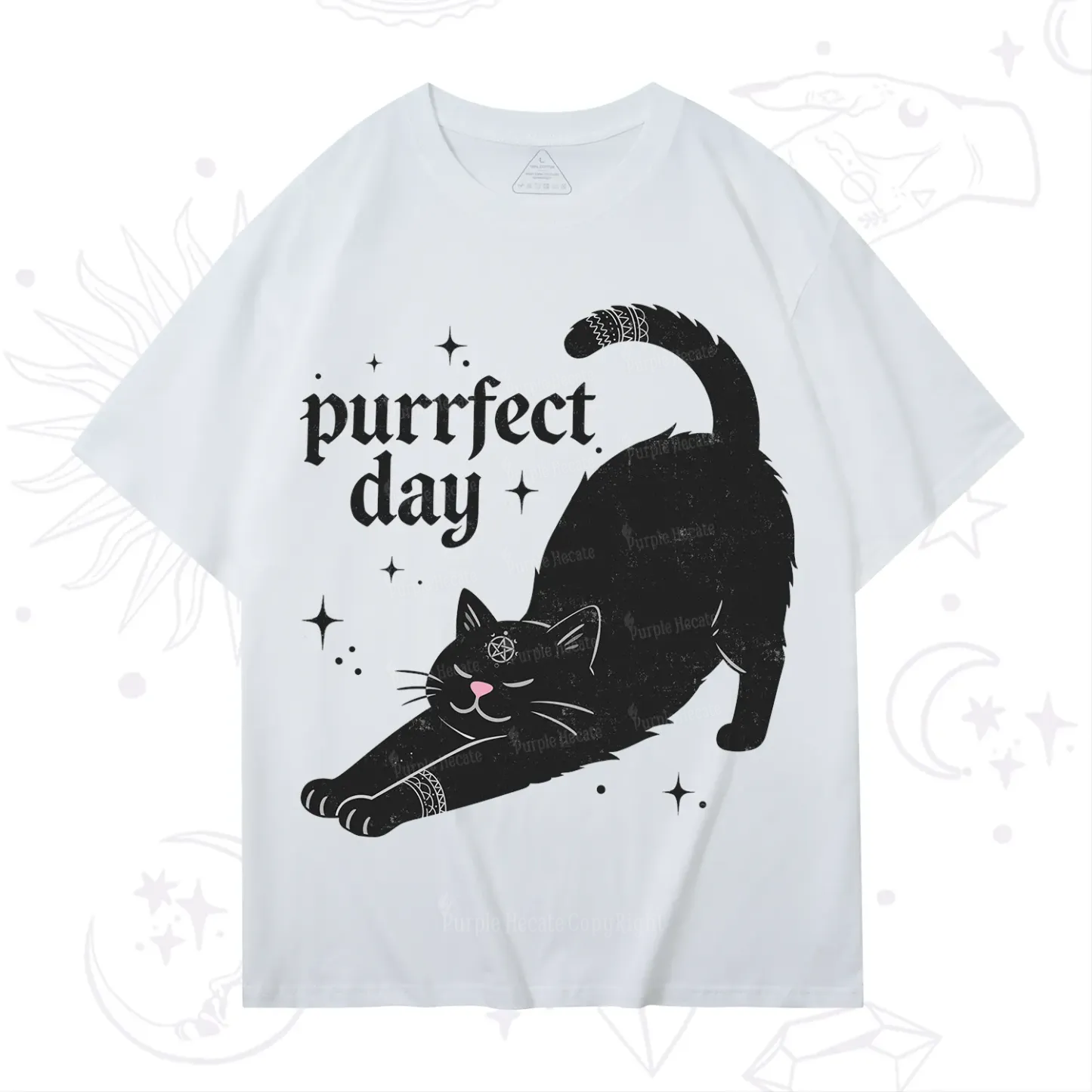 Purplehecate Purrfect Day Black Cat T-Shirt
