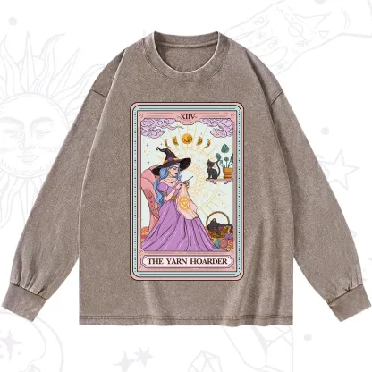 Purplehecate The Yarn Hoarder Tarot Washed Long Sleeve Shirt