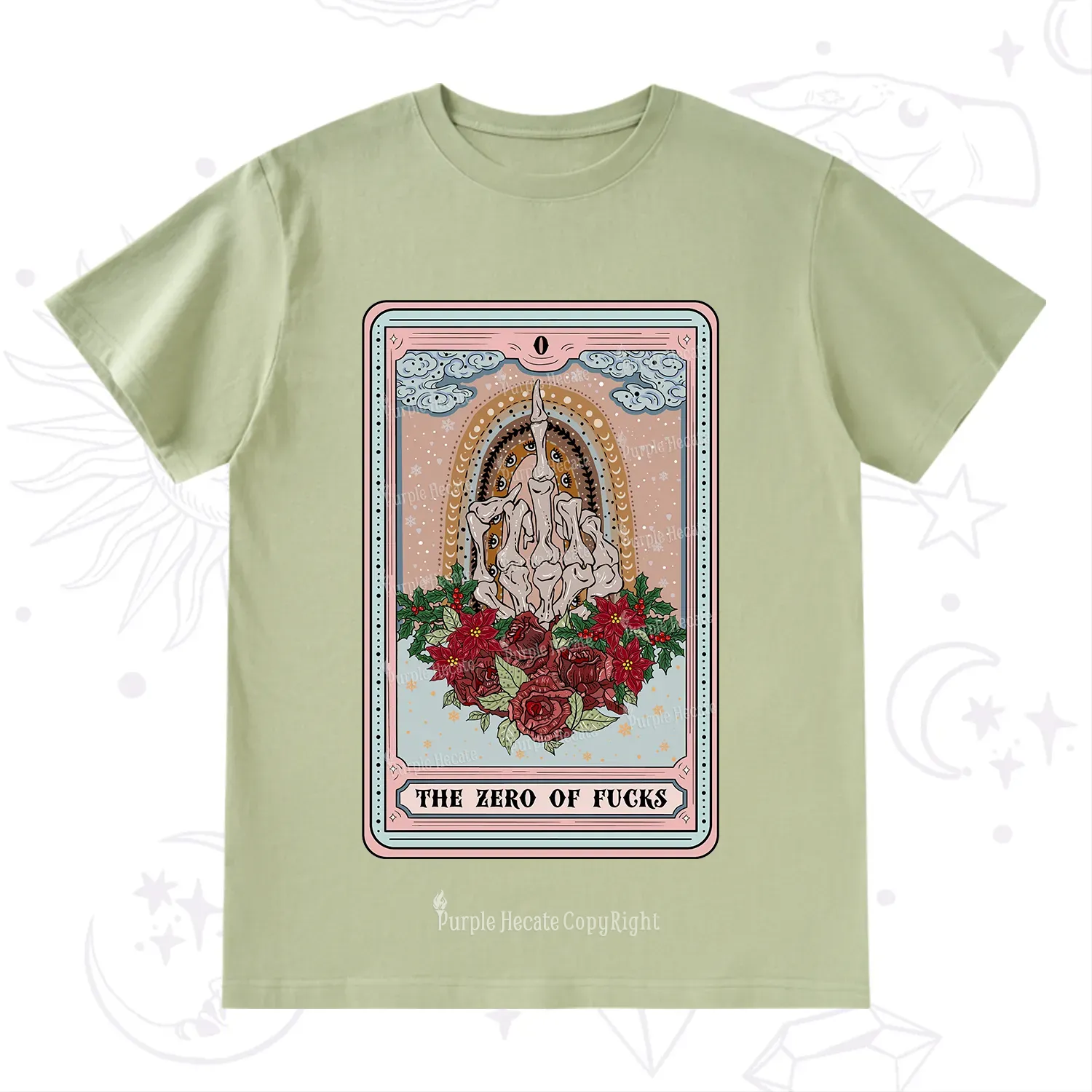 Purplehecate The Zero Of Fucks Tarot Christmas T-Shirt