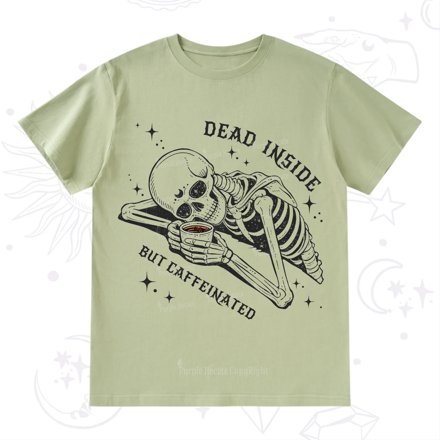Purplehecate Dead Inside But Caffeinated T-Shirt