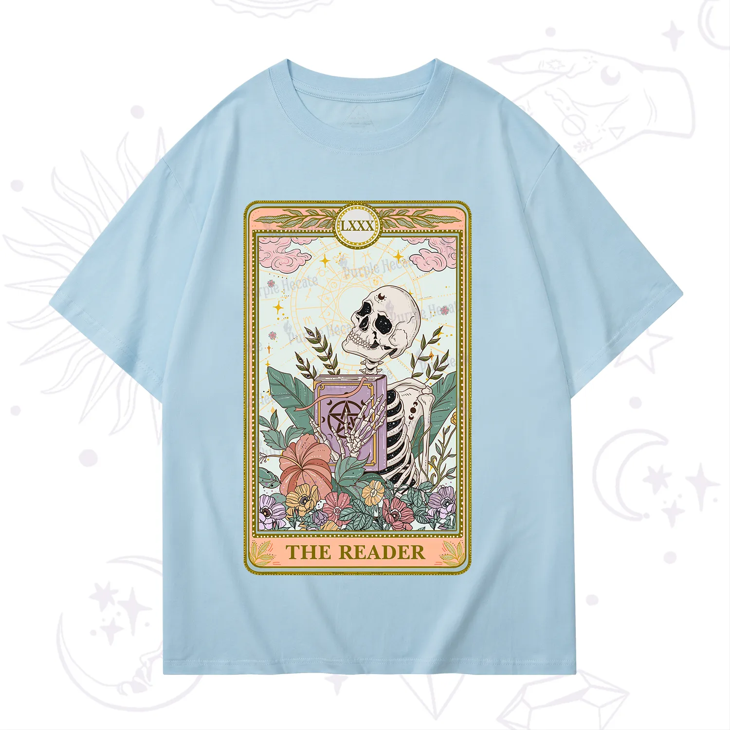 Purplehecate The Reader Occult Tarot Skeleton T-Shirt