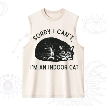 Purplehecate Sorry I Can't I'm an Indoor Cat Washed Tank