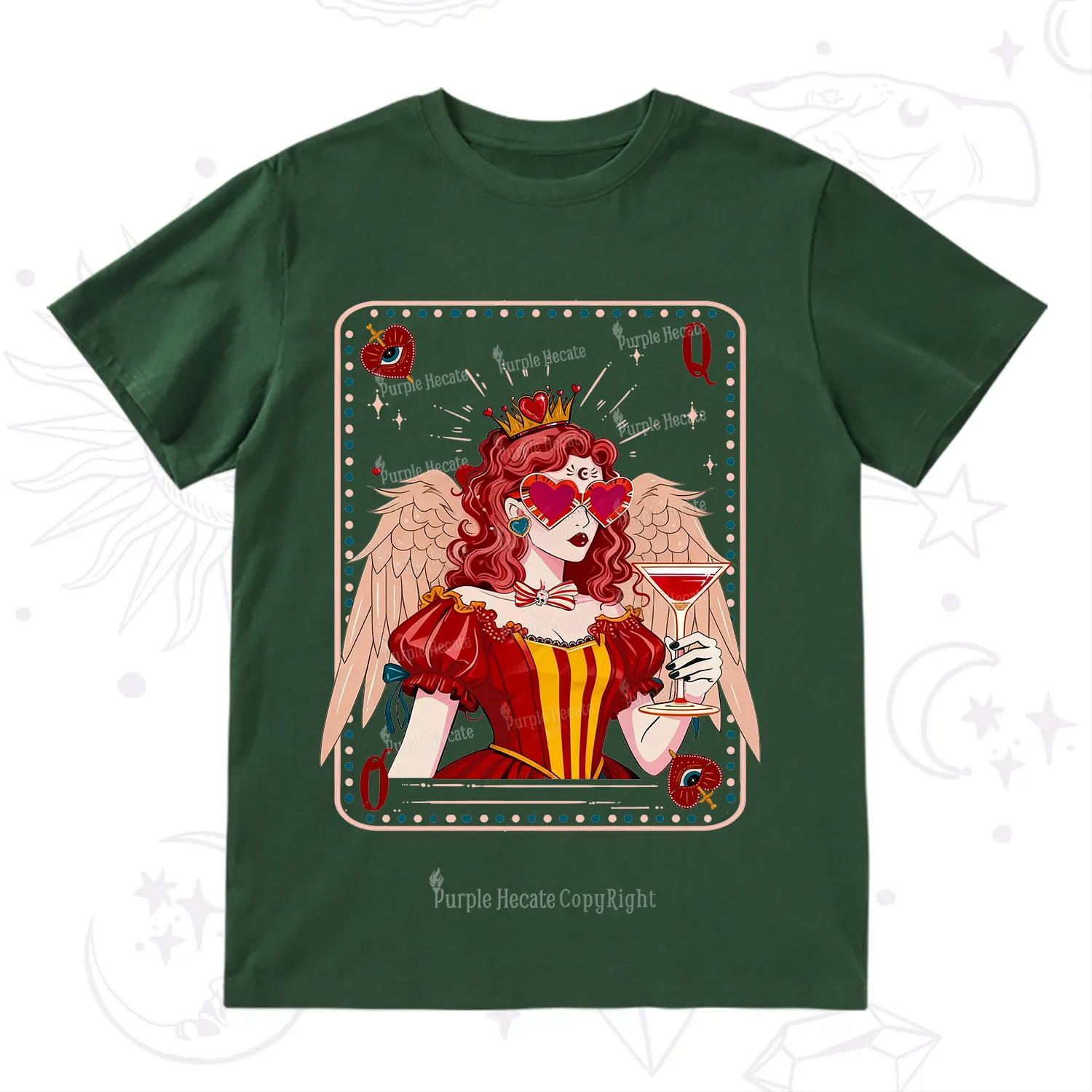 Purplehecate Queen of Hearts Angel Graphic T-Shirt