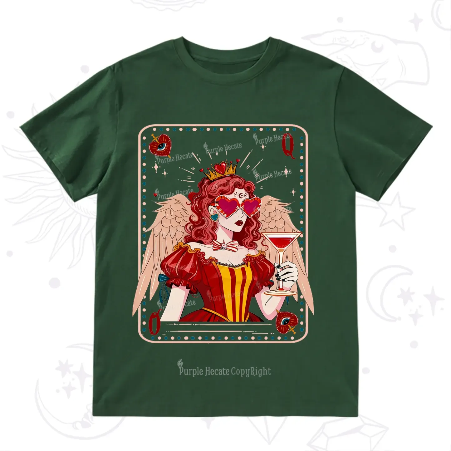 Purplehecate Queen of Hearts Angel Graphic T-Shirt