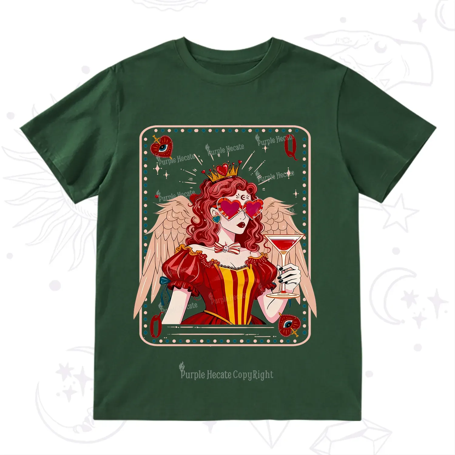 Purplehecate Queen of Hearts Angel Graphic T-Shirt