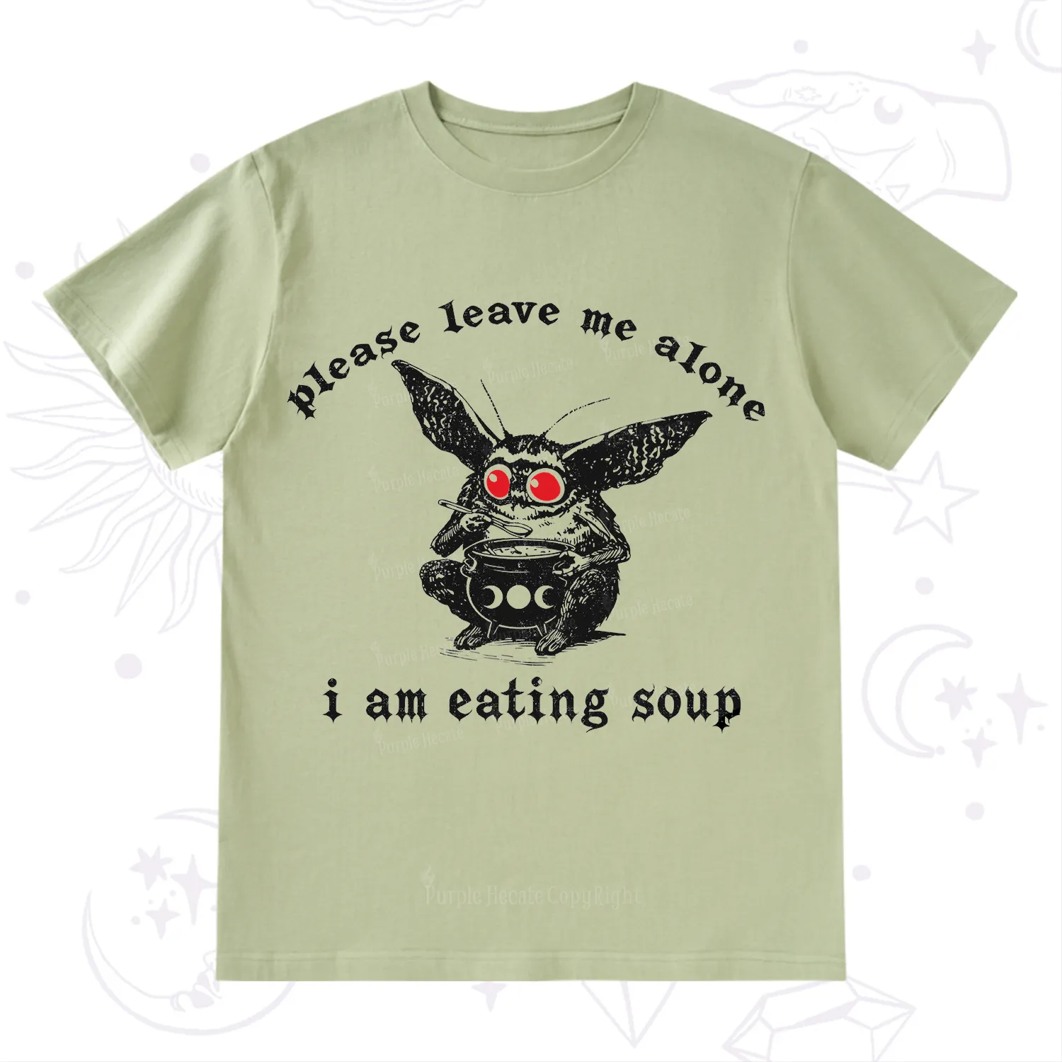 Purplehecate Mothman Eating Soup T-Shirt