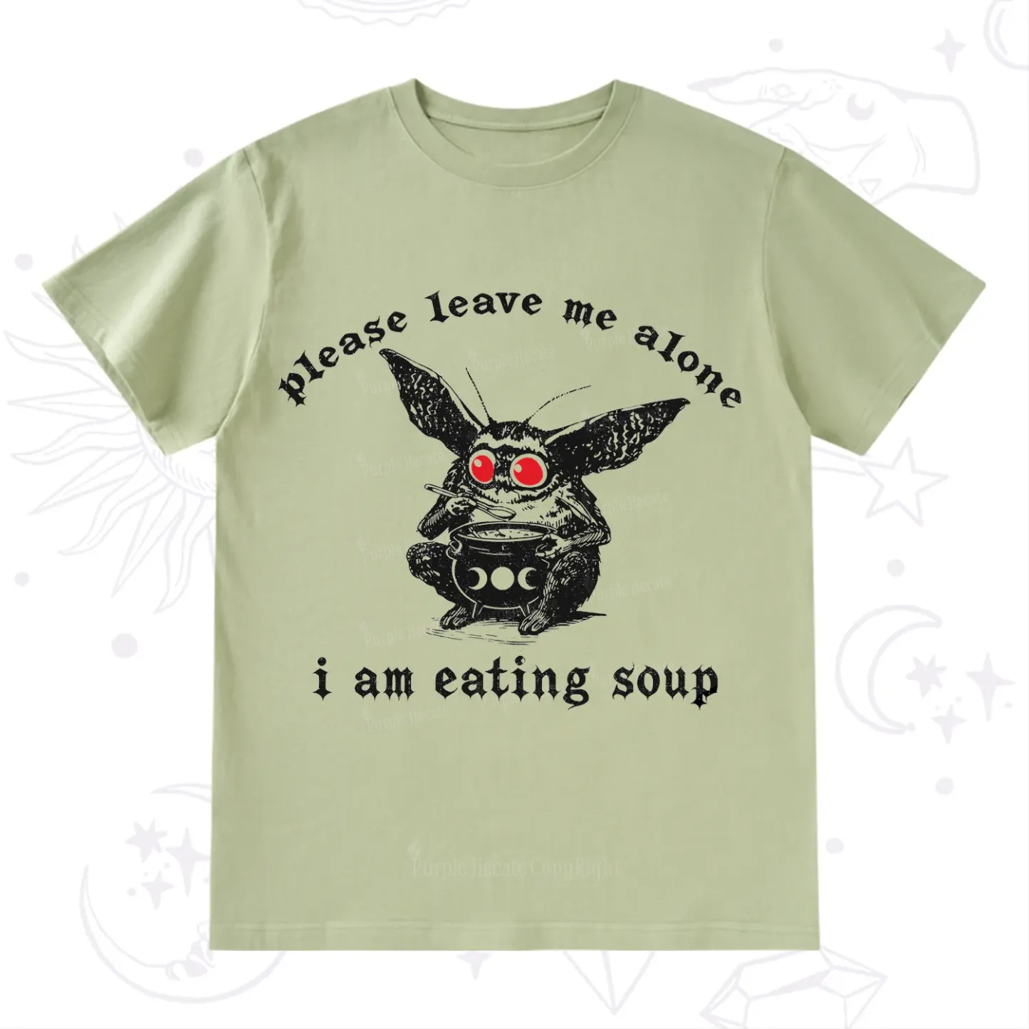 Purplehecate Mothman Eating Soup T-Shirt