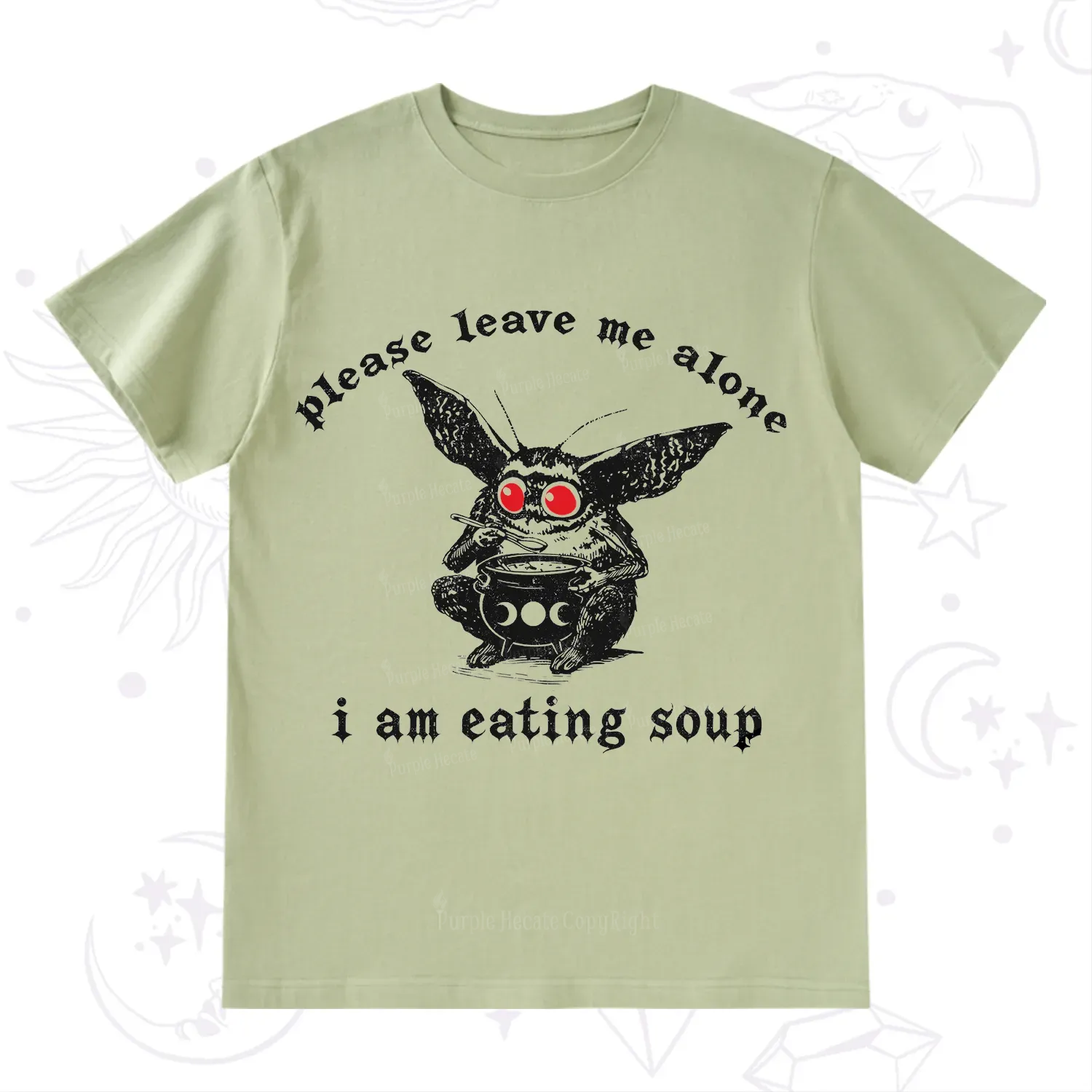Purplehecate Mothman Eating Soup T-Shirt