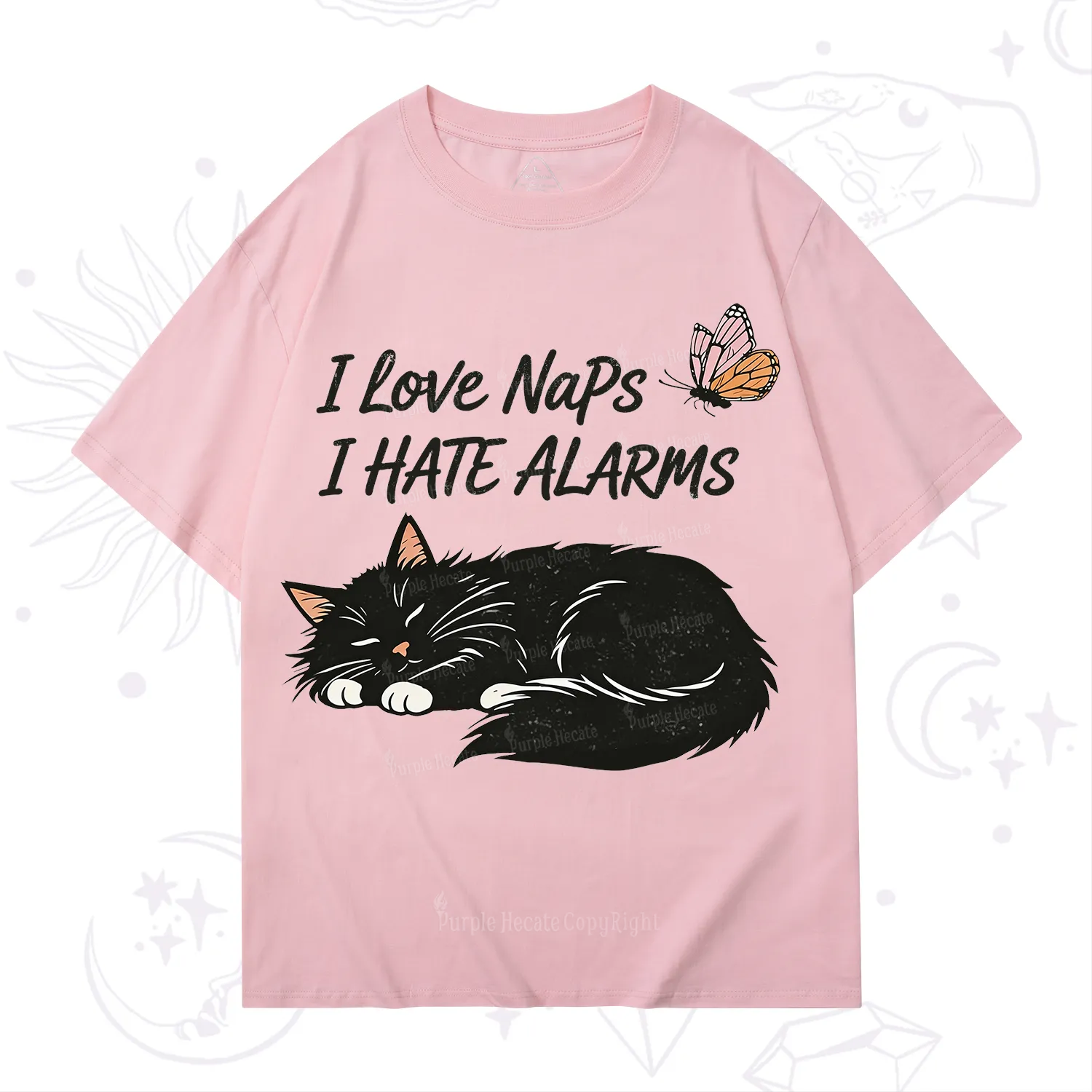 Purplehecate I Love Naps I Hate Alarms T-Shirt