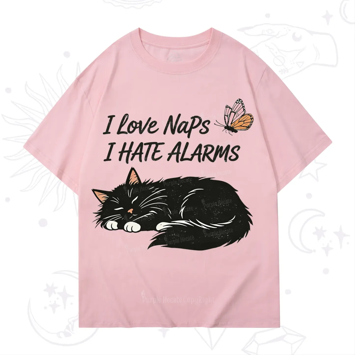 Purplehecate I Love Naps I Hate Alarms T-Shirt