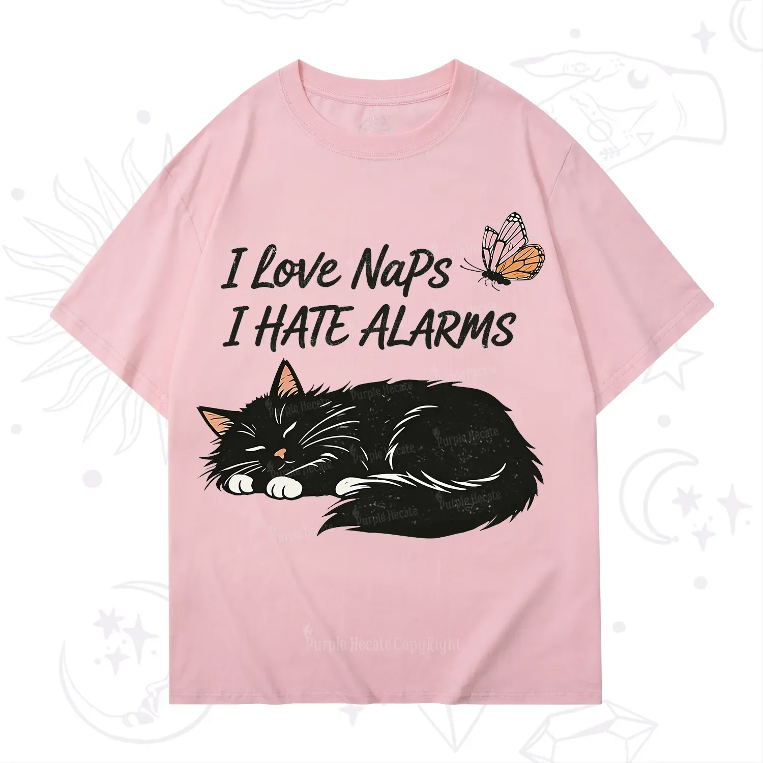 Purplehecate I Love Naps I Hate Alarms T-Shirt