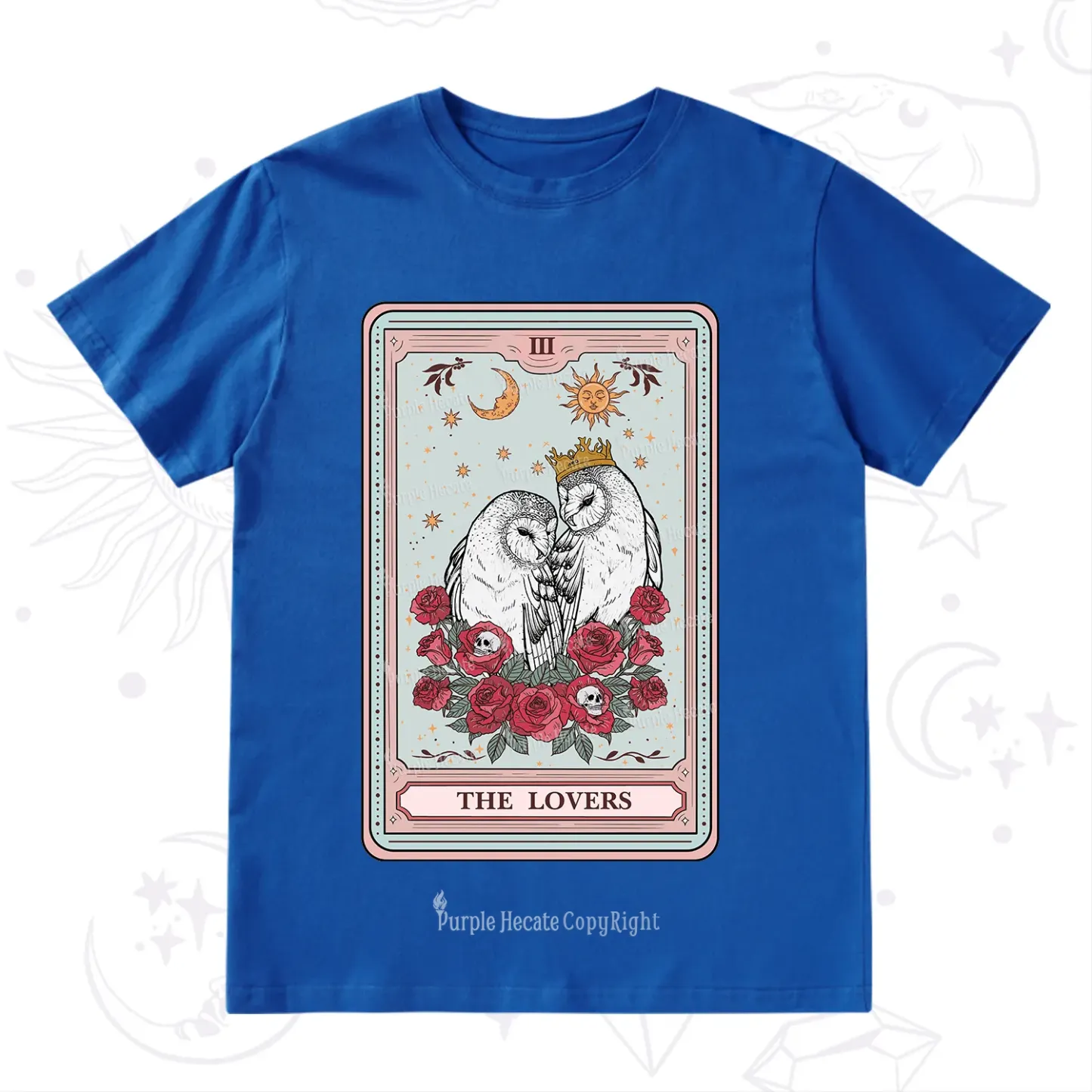 Purplehecate The Lovers Owls Tarot Card T-Shirt