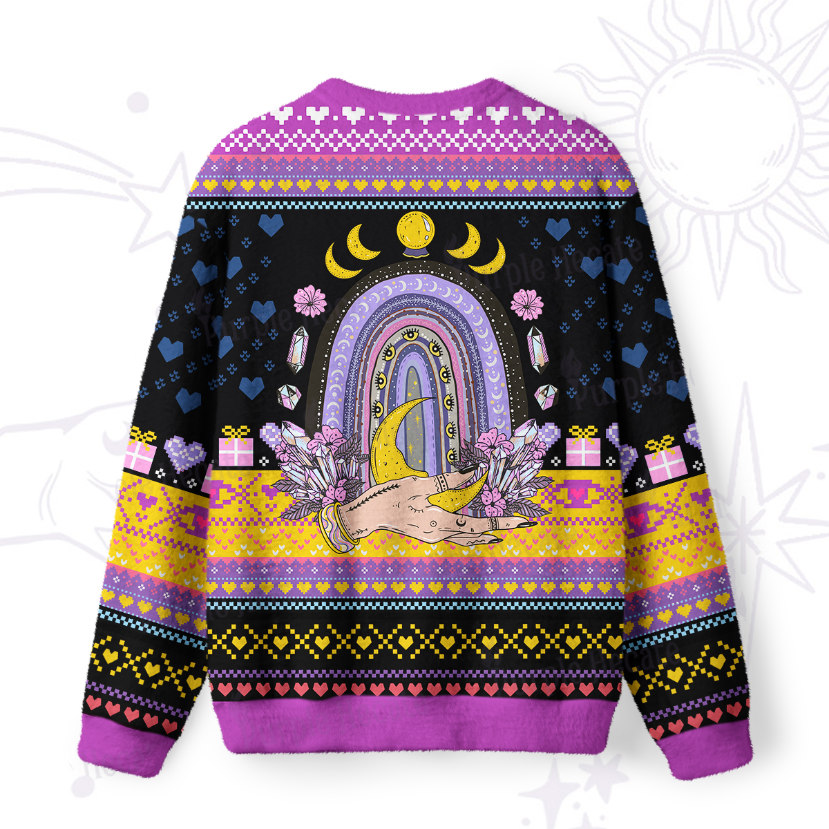 Purplehecate Magic Rainbow Ugly Valentine Sweatshirt