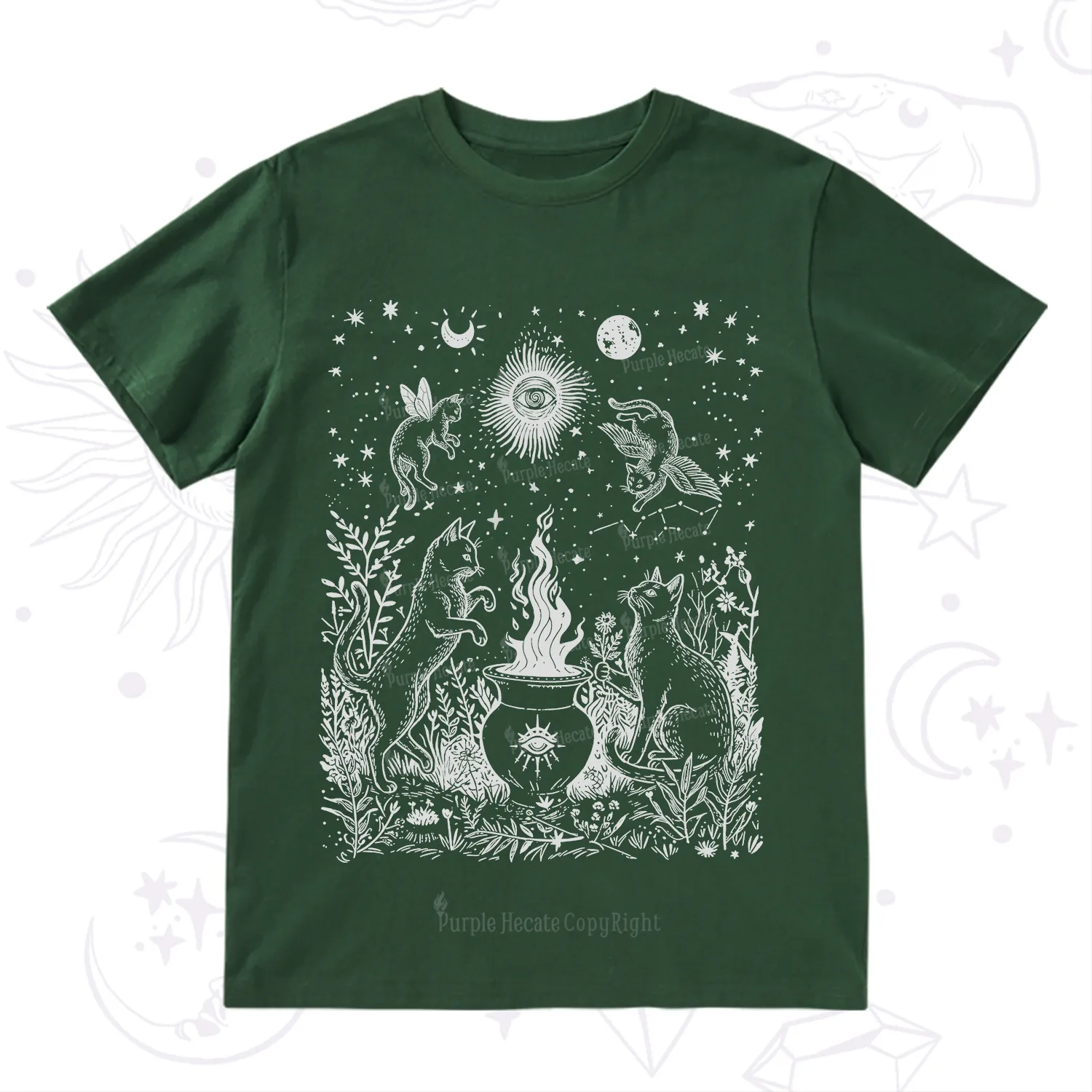Purplehecate Midnight Meowgic Moon Ritual T-Shirt