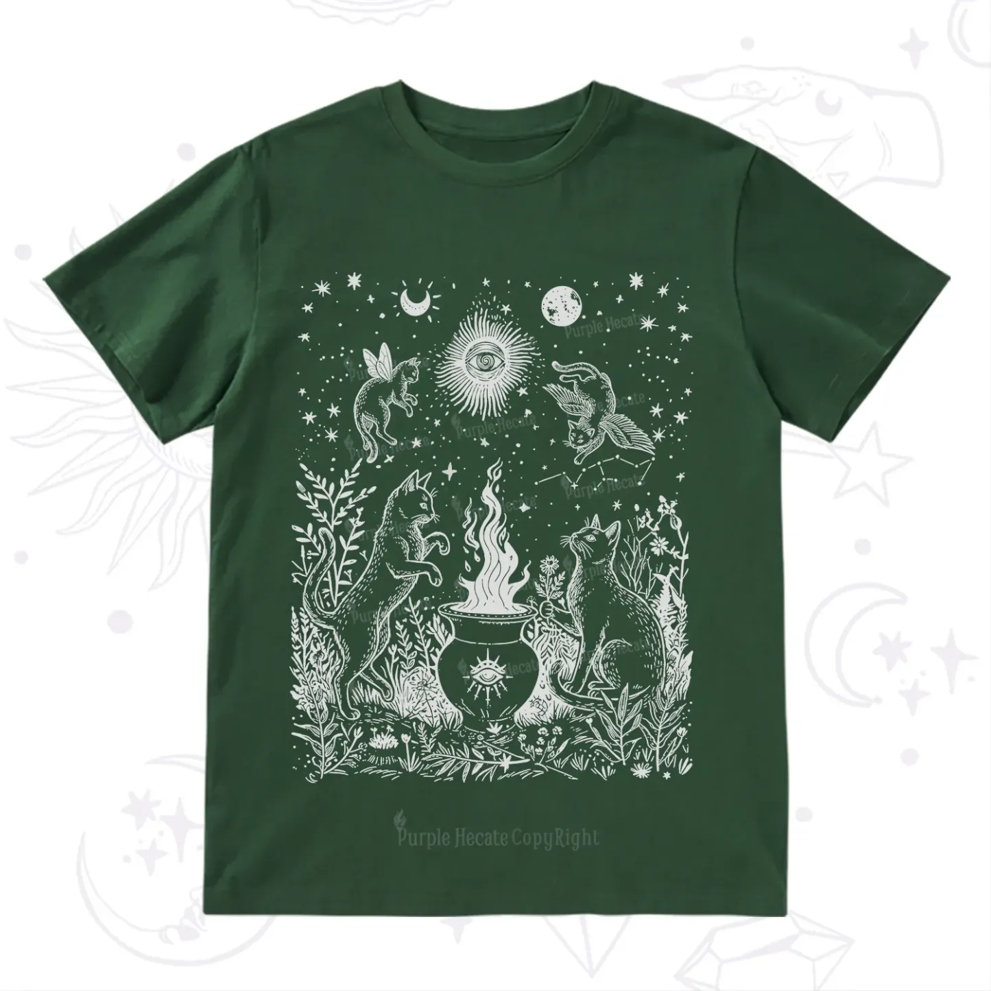 Purplehecate Midnight Meowgic Moon Ritual T-Shirt