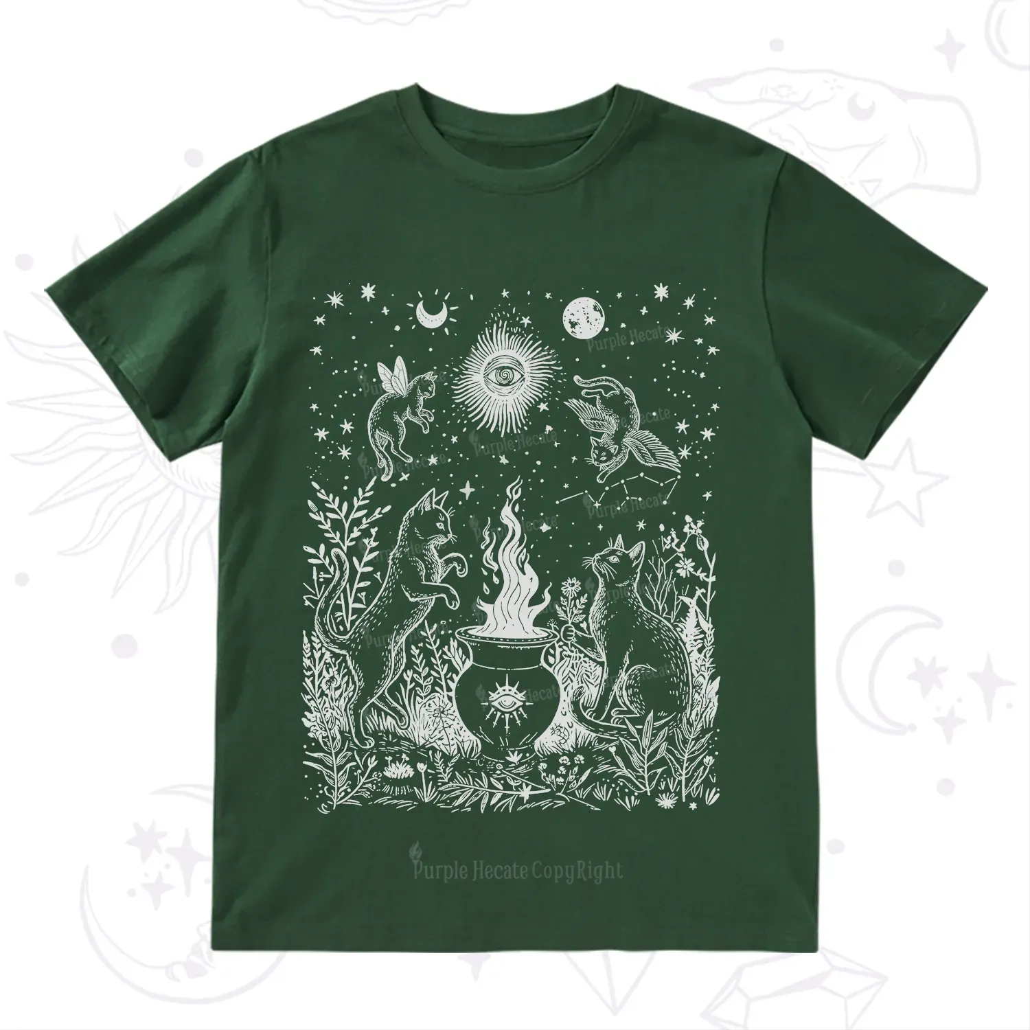 Purplehecate Midnight Meowgic Moon Ritual T-Shirt