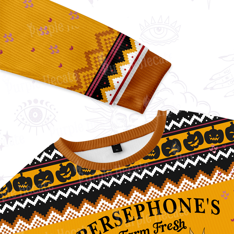 Purplehecate Persephone's Farm Fresh Pomegranates Pick Your Own Ugly Halloween Sweatshirts