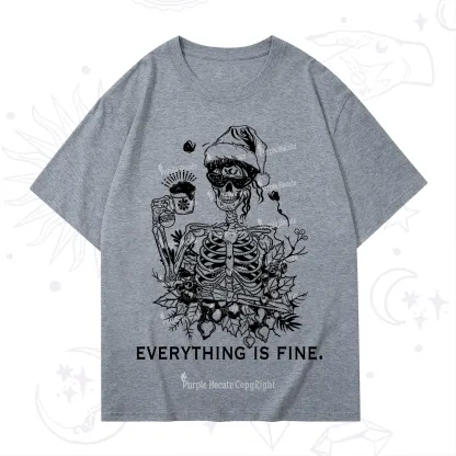 Purplehecate Everything Is Fine Christmas T-Shirt