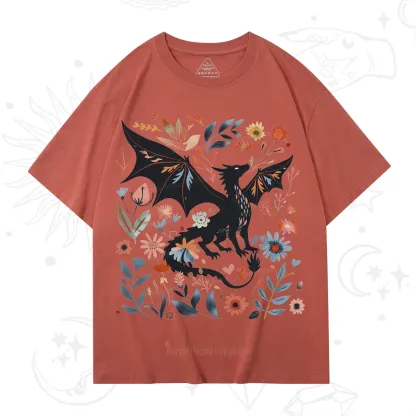 Purplehecate Vintage Fantasy Wyvern Bookish T-Shirt