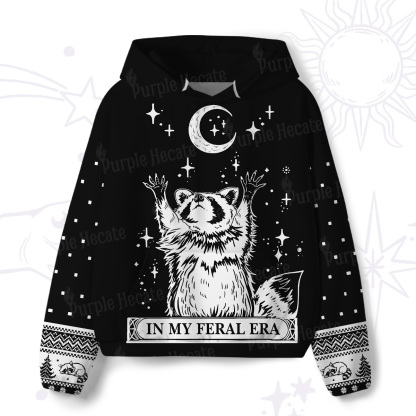 Purplehecate In My Feral Era Raccoon All-Over Print Hoodie