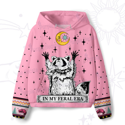 Purplehecate In My Feral Era Raccoon All-Over Print Hoodie