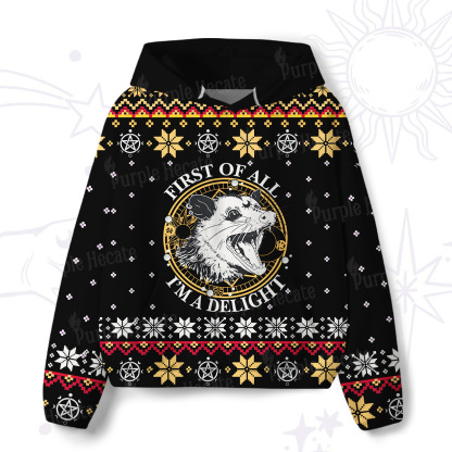 Purplehecate First Of All I'm A Delightful Opossum All-Over Print Hoodie
