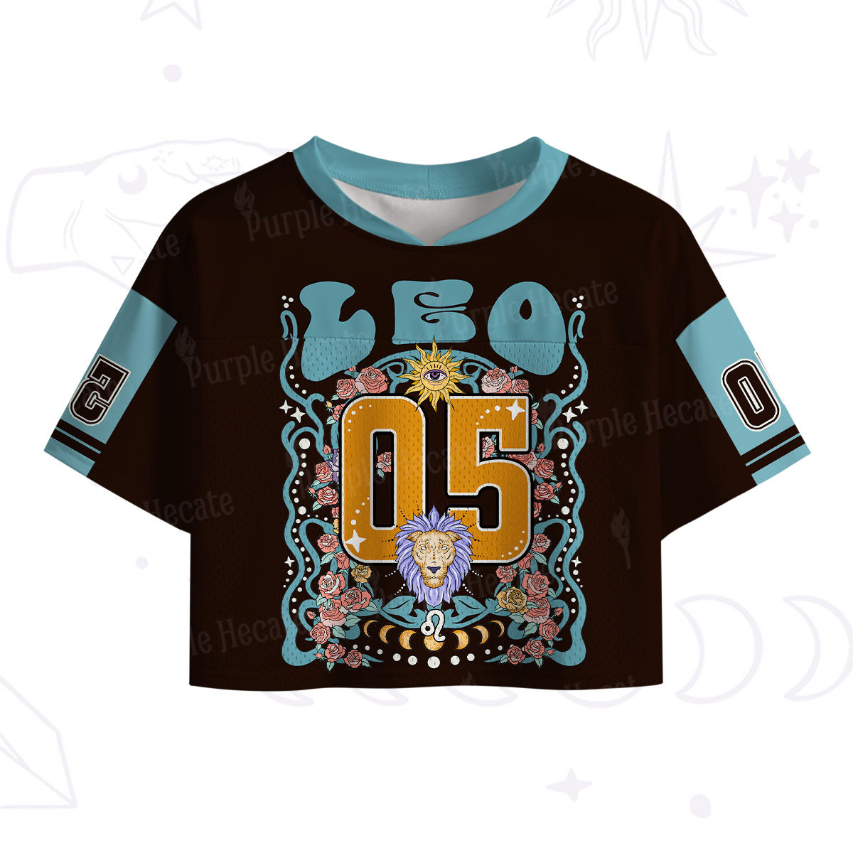 Purplehecate Leo Spirit Zodiac Crop Sports Jersey