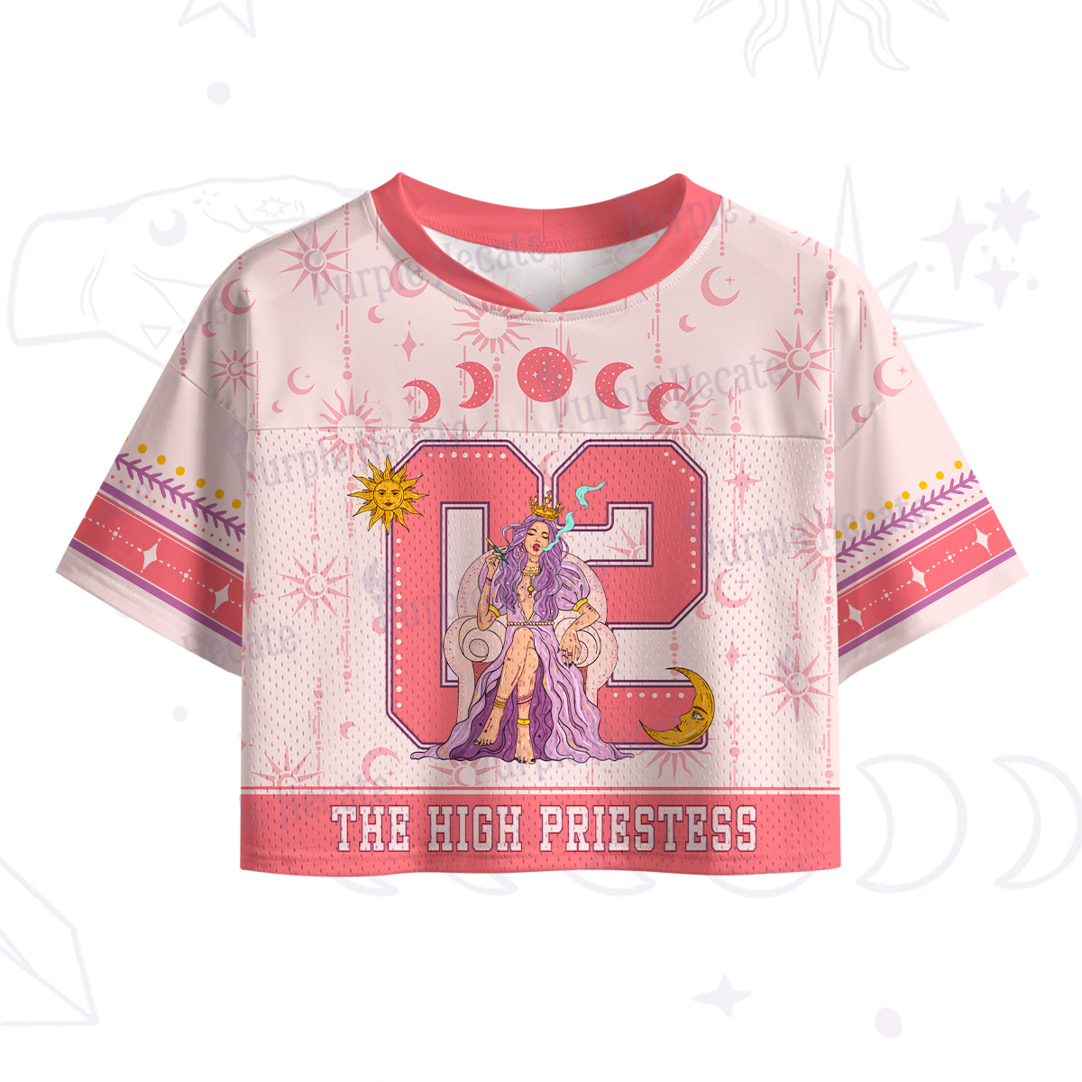 Purplehecate Arcana 02 The High Priestess Crop Sports Jersey