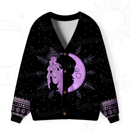 Purplehecate Moonlight Goddess  Ugly Cardigan Sweaters