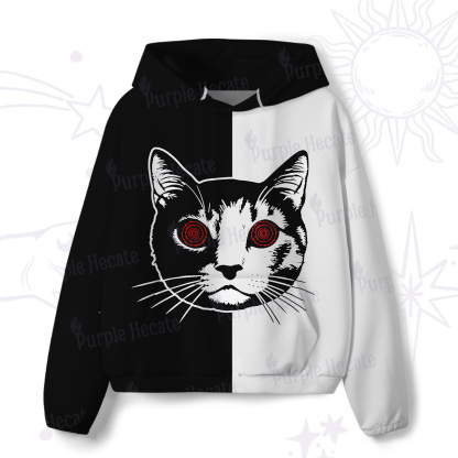 Purplehecate Hypnotic Cat All-Over Print Hoodie