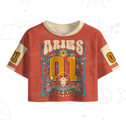 Purplehecate Aries Spirit Zodiac Crop Sports Jersey