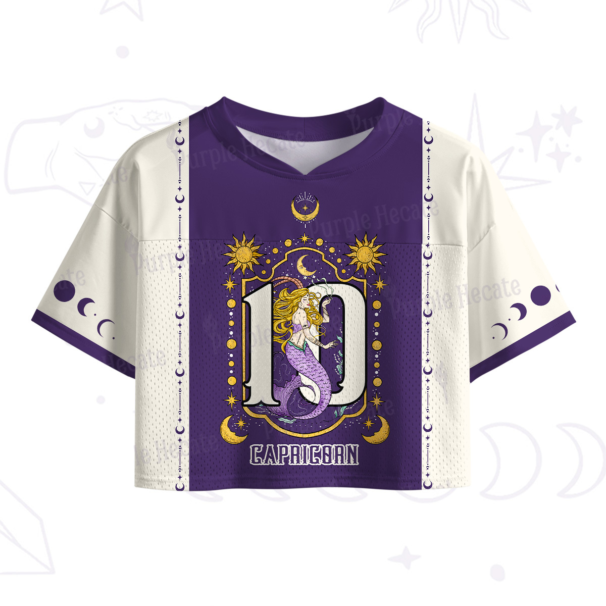 Purplehecate Capricorn Zodiac Crop Sports Jersey