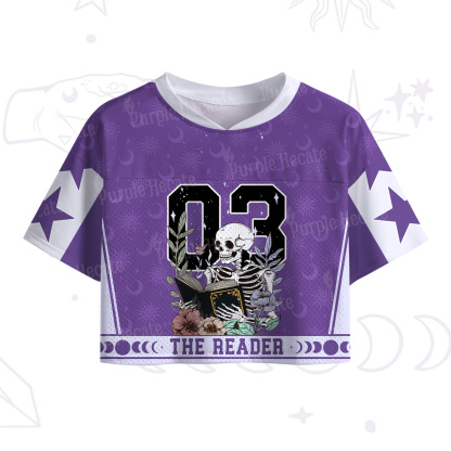 Purplehecate The Reader Skeleton Crop Sports Jersey