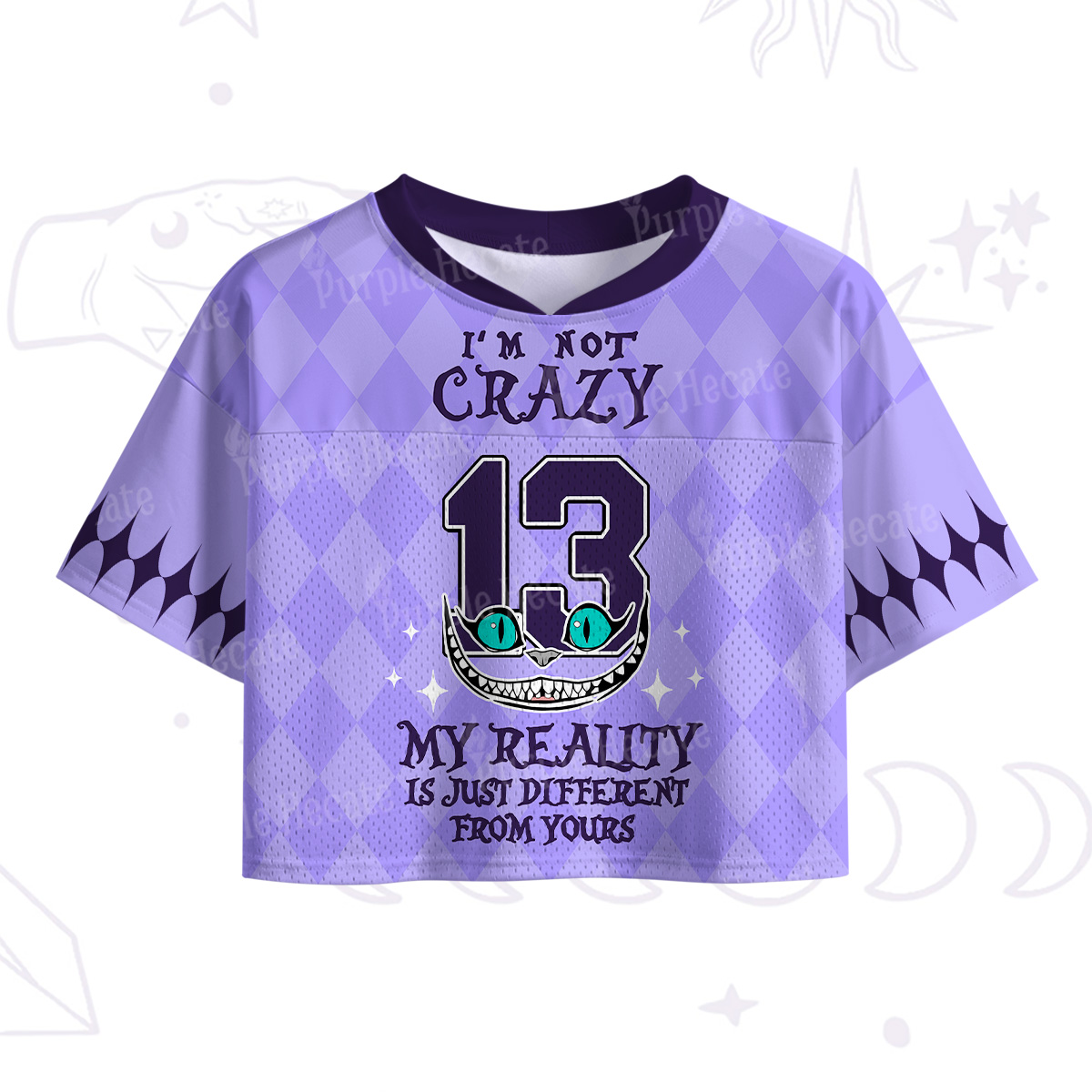 Purplehecate I'm Not Crazy My Reality Is Just Different From Yours Crop Sports Jersey