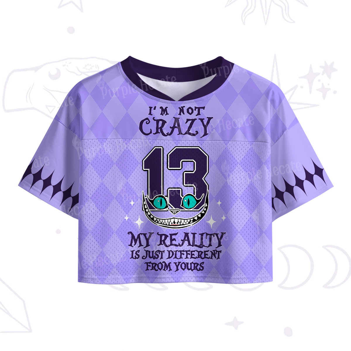 Purplehecate I'm Not Crazy My Reality Is Just Different From Yours Crop Sports Jersey