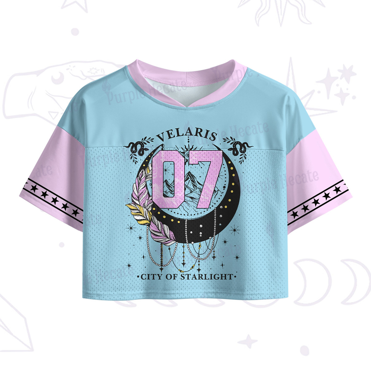 Purplehecate Moonlit Peaks of Starlight Crop Sports Jersey