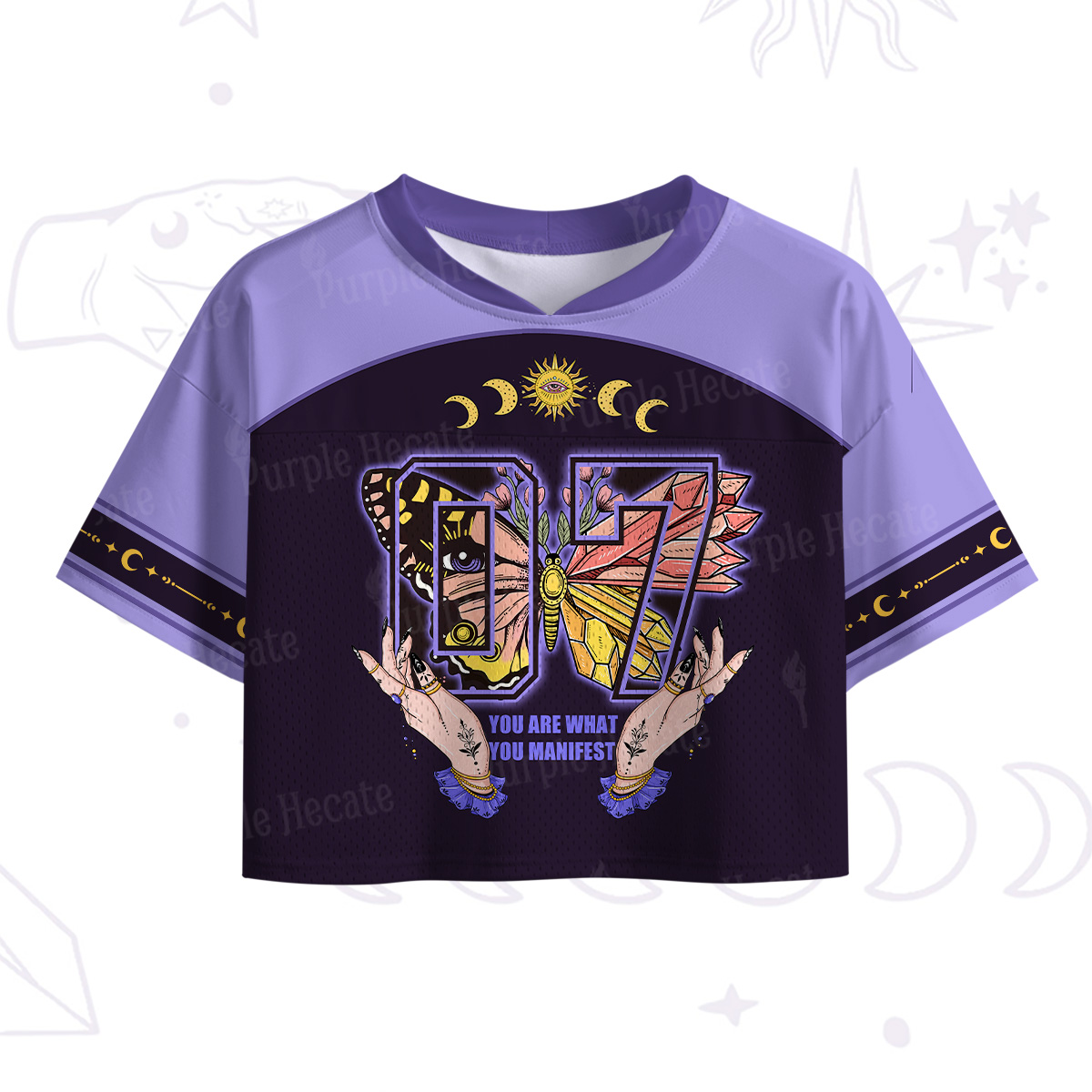 Purplehecate You Are What You Manifest Crop Sports Jersey