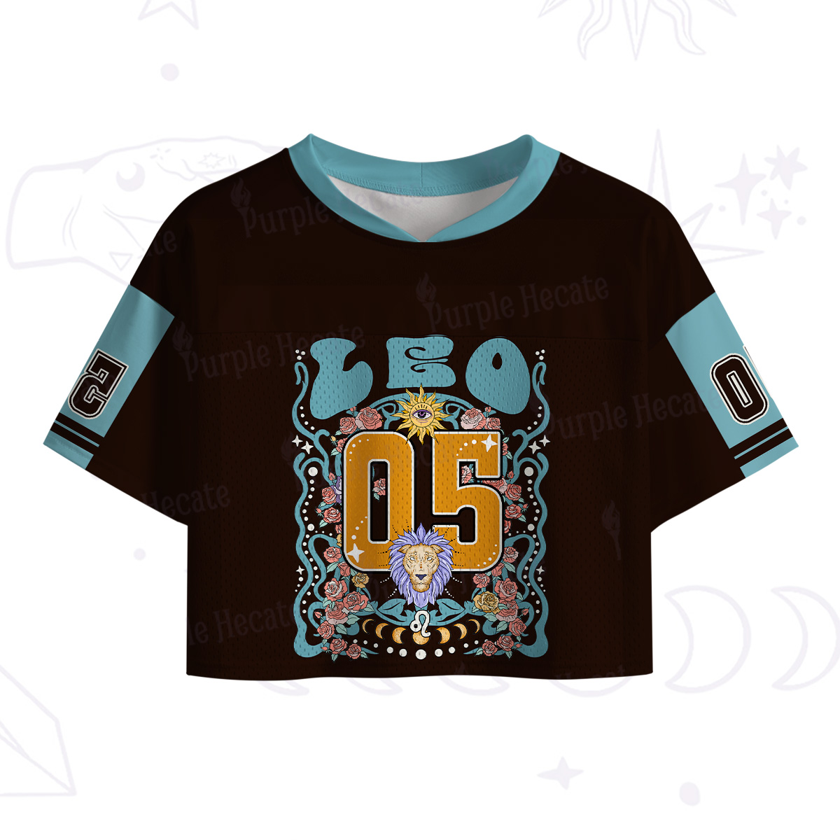 Purplehecate Leo Spirit Zodiac Crop Sports Jersey