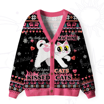 Purplehecate I Turn Cats Into Kissed Cats Ugly Cardigan Sweaters