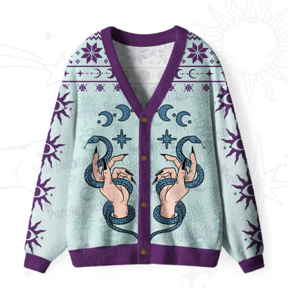 Purplehecate Stay Weird Stay Serpent Ugly Cardigan Sweaters