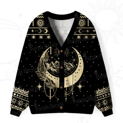 Purplehecate Moonlit Peaks of Starlight Ugly Cardigan Sweaters