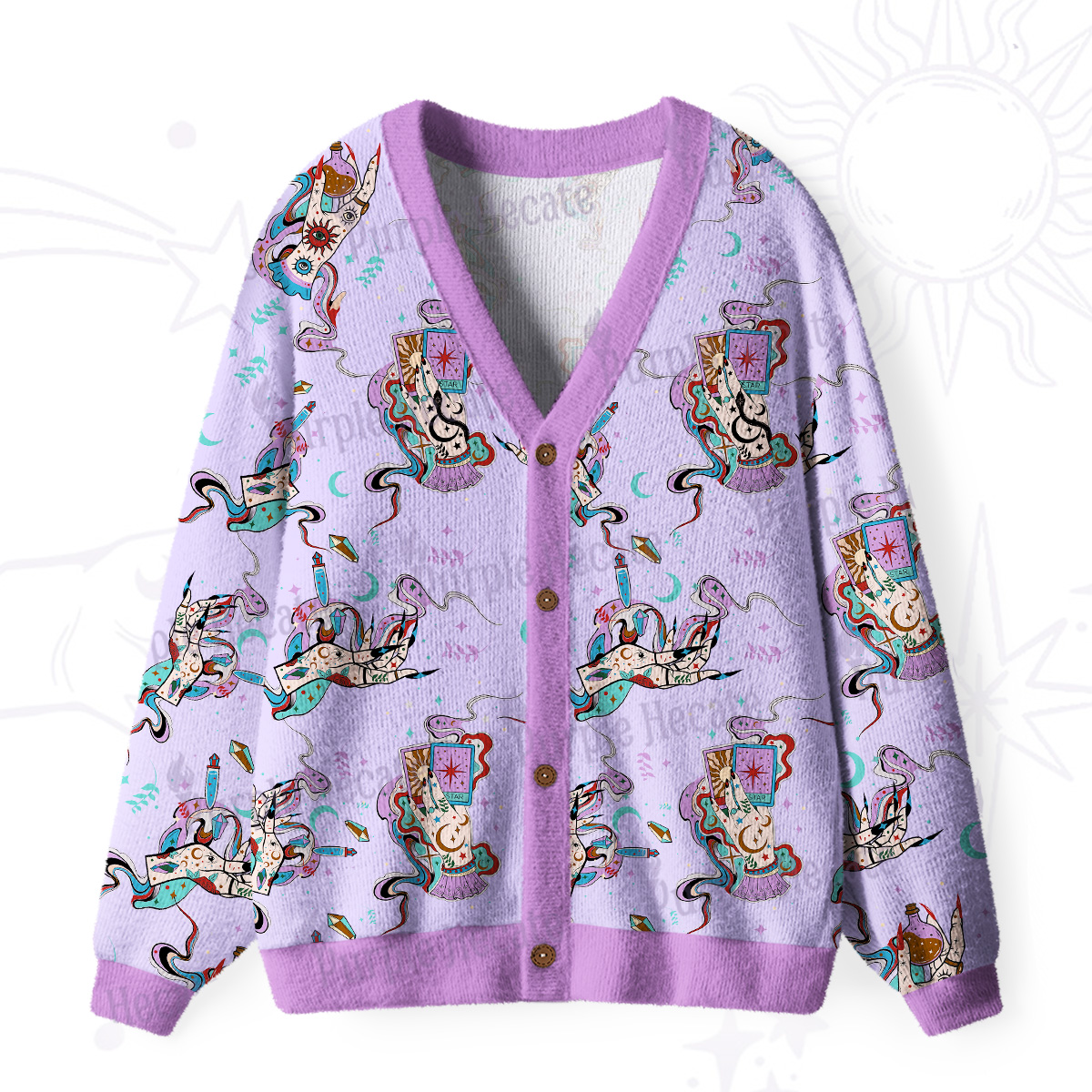 Purplehecate Astrological Secrets Ugly Cardigan Sweaters