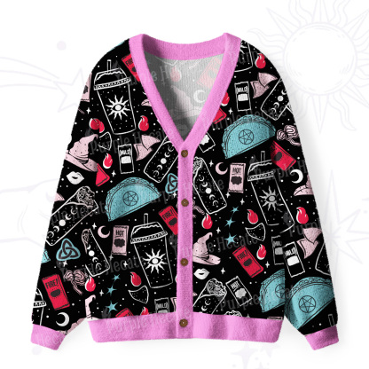 Purplehecate Dark Magic and Mystical Charm Ugly Cardigan Sweaters